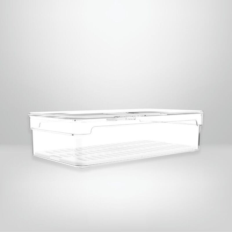 Organizador de Heladera con Tapa 30x15x7cm OU "Clear Fresh"