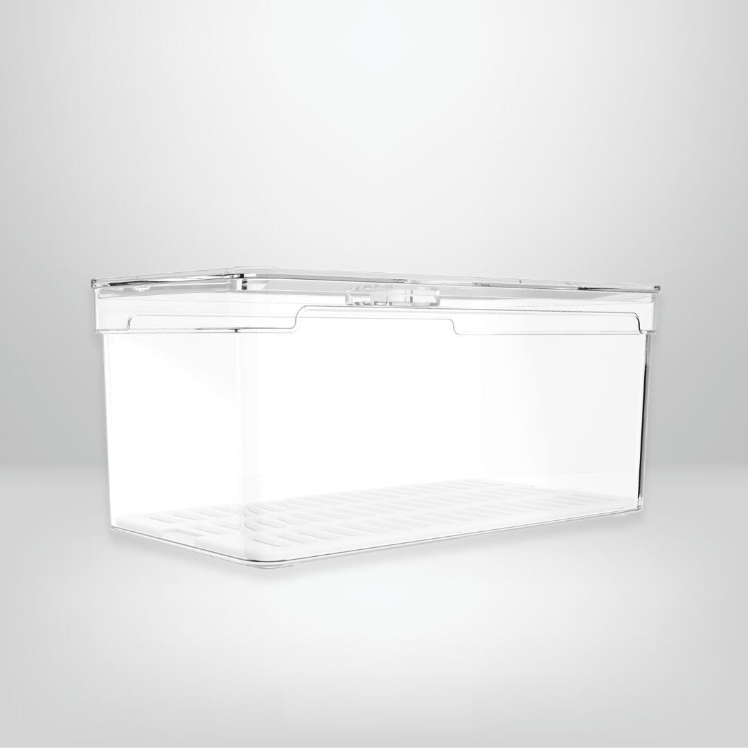 Organizador de Heladera con Tapa 30x15x13cm OU &quot;Clear Fresh&quot;