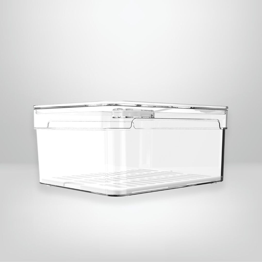 Organizador de Heladera con Tapa 20x15x10cm OU &quot;Clear Fresh&quot;