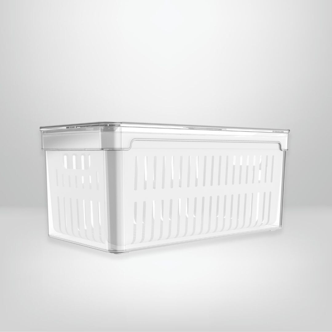 Organizador de Heladera con Cesta 30x15x13cm OU &quot;Clear Fresh&quot;
