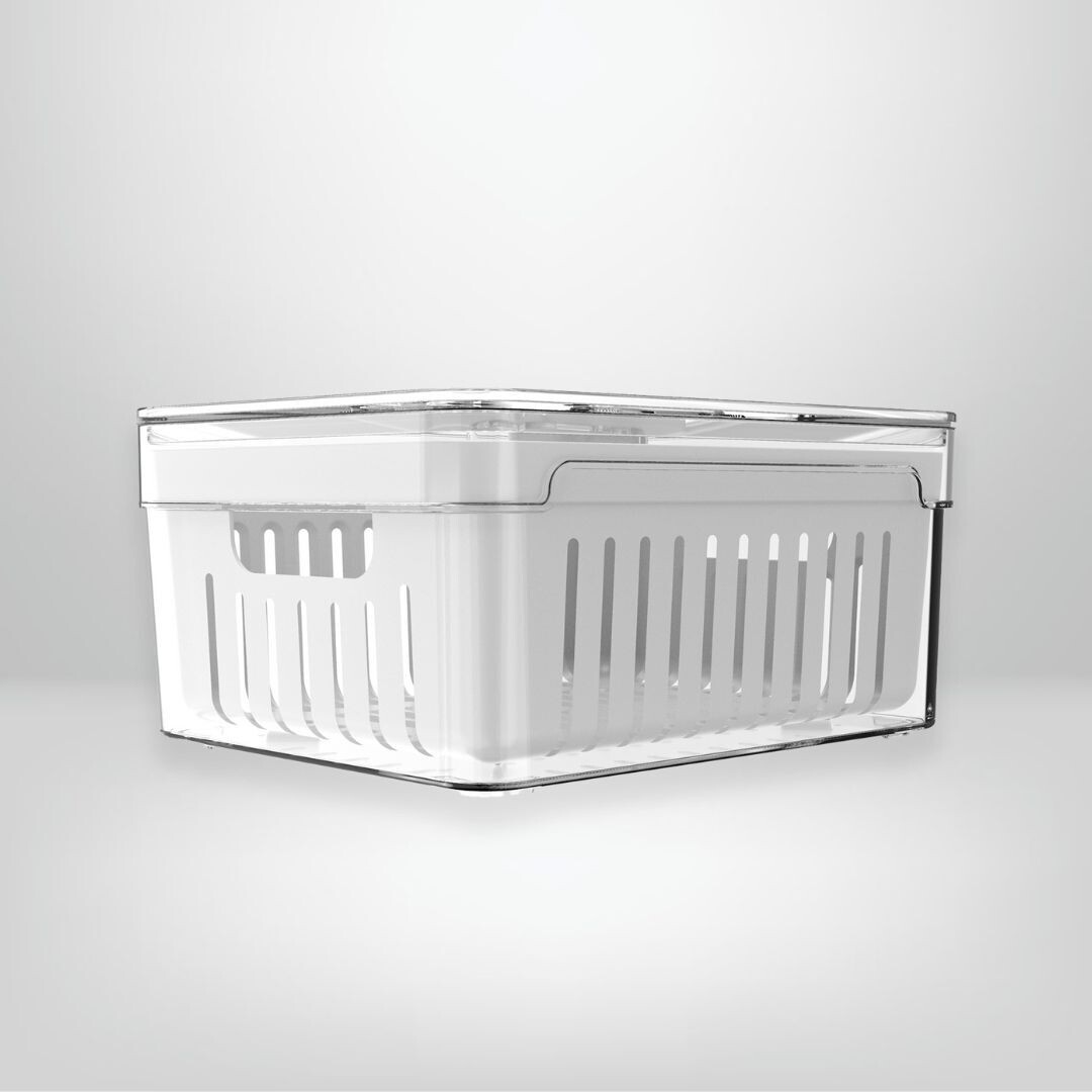 Organizador de Heladera con Cesta 20x15x10cm OU &quot;Clear Fresh&quot;