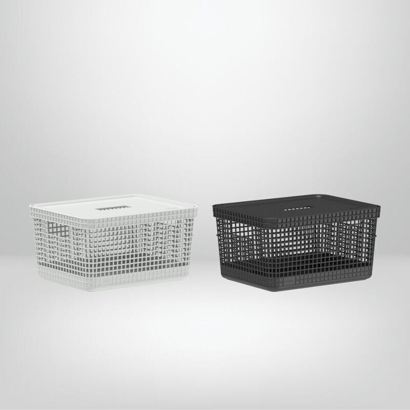 Cesta Organizadora con Tapa 8 litros OU "Grid"