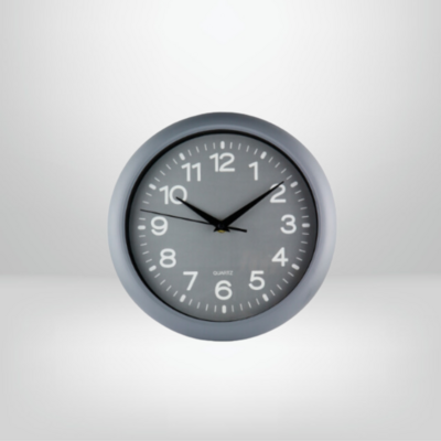 Reloj De Pared Gris/Esfera Gris 25 cm