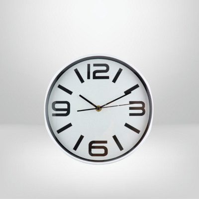 Reloj De Pared Blanco/Esfera Blanca 25cm