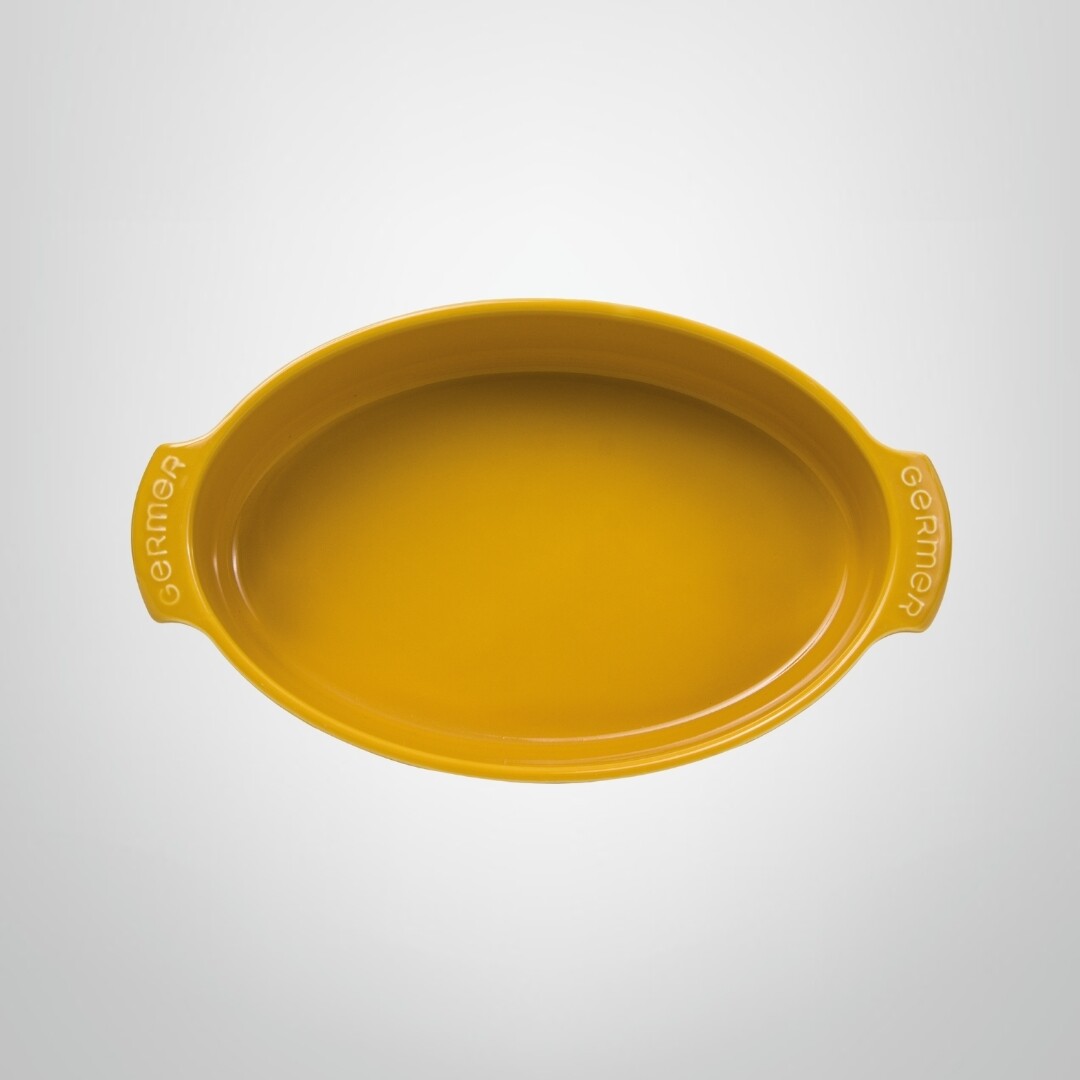 Asadera Ovalada de Porcelana Fina 32 cm GERMER, Color: Amarillo