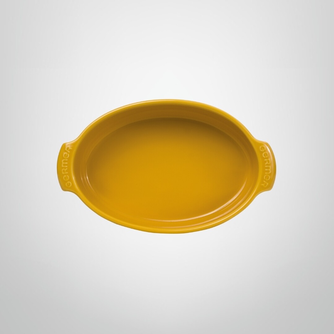 Asadera Ovalada de Porcelana Fina 25 cm GERMER, Color: Amarillo