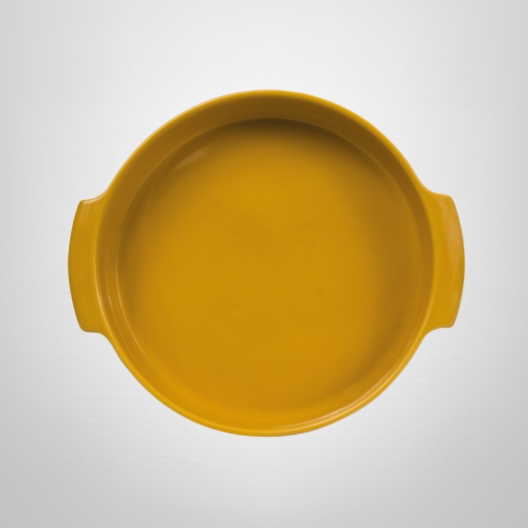 Asadera Redonda de Porcelana Fina 25cm GERMER, Color: Amarillo