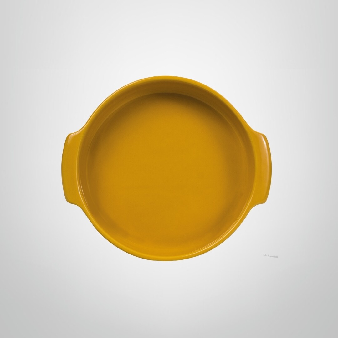 Asadera Redonda de Porcelana Fina 21cm GERMER, Color: Amarillo