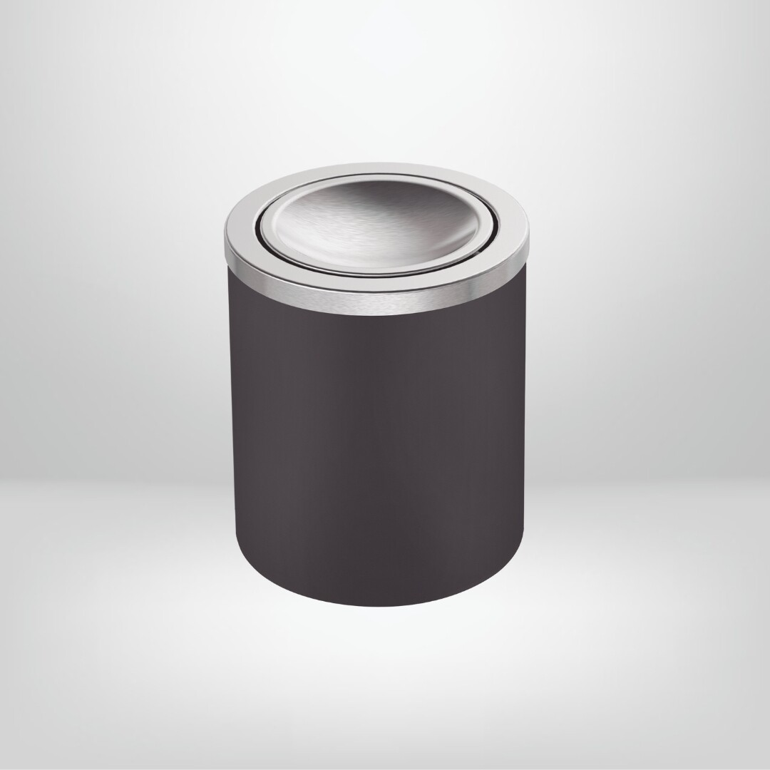 Basurero Basculante de Acero Inoxidable 5L Negro  TRAMONTINA