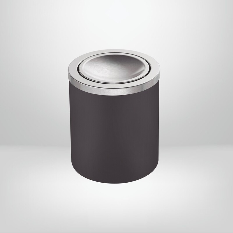 Basurero Basculante de Acero Inoxidable 5L Negro  TRAMONTINA