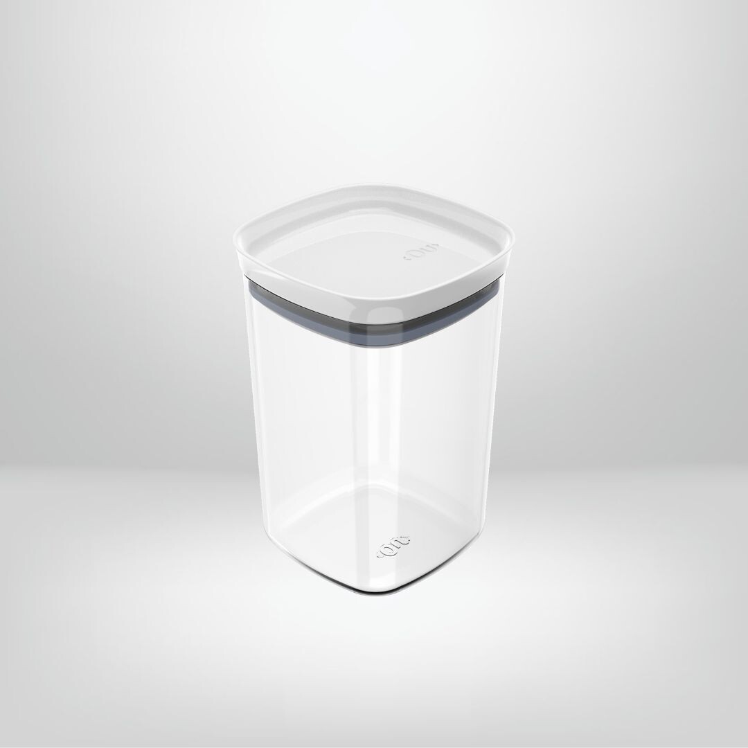 Recipiente Hermético Organizador 1 litro OU &quot;Block&quot;, Color: Blanco