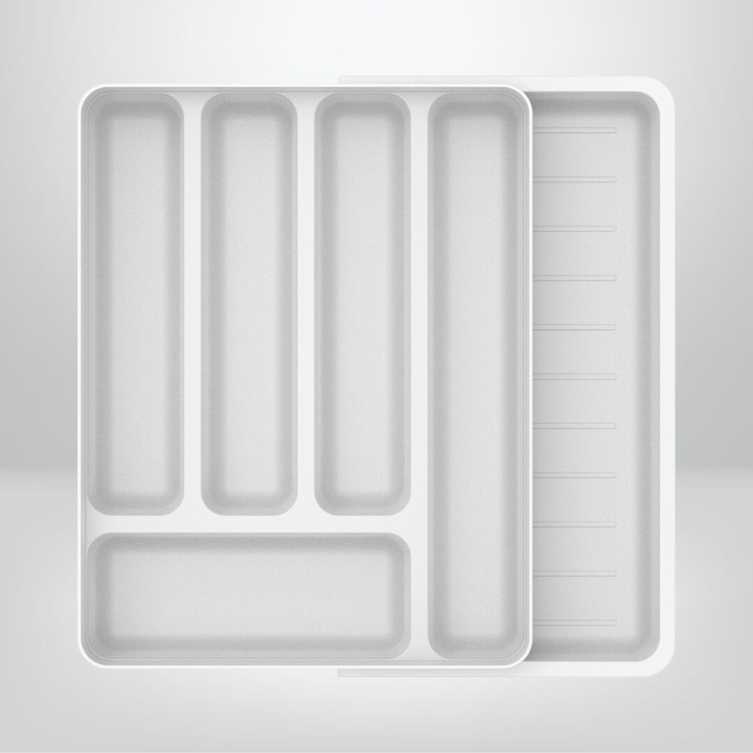 Cubiertero Organizador Expandible OU &quot;Logic&quot;, Color: Blanco