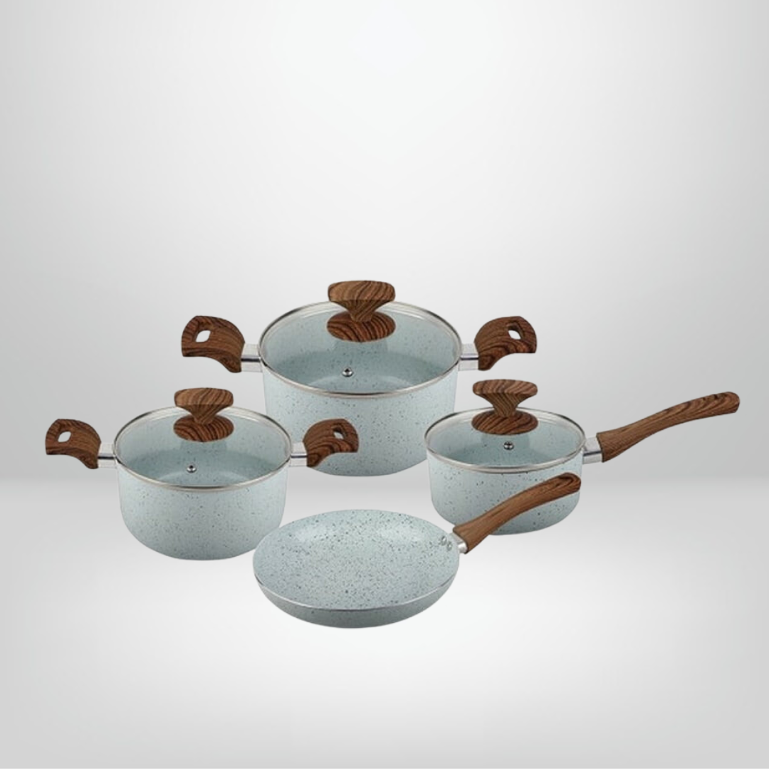 Juego de Ollas de Cocina Antiadherente Cerámico 7 Piezas &quot;Raggio&quot; CUORI