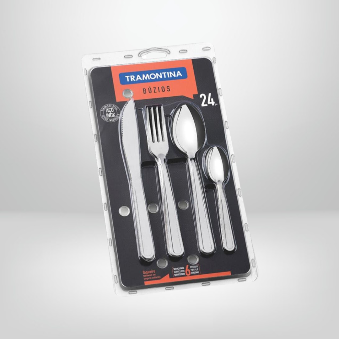 Juego de Cubiertos 24 Piezas de Acero Inox. &quot;Buzios&quot; TRAMONTINA