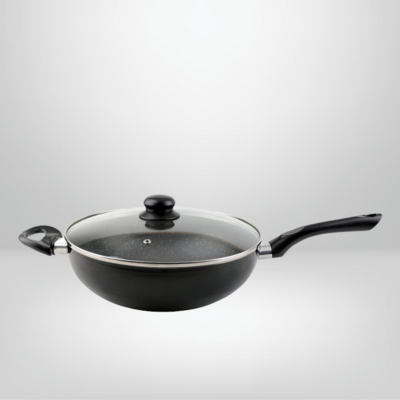 Wok  Anti-Adherente C/Tapa 28cm &quot;Black&quot; CUORI