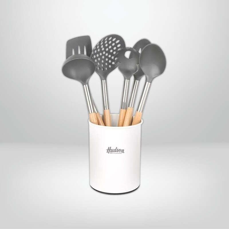 Set de Utensilios de Menaje con Mango Madera 6 piezas HUDSON
