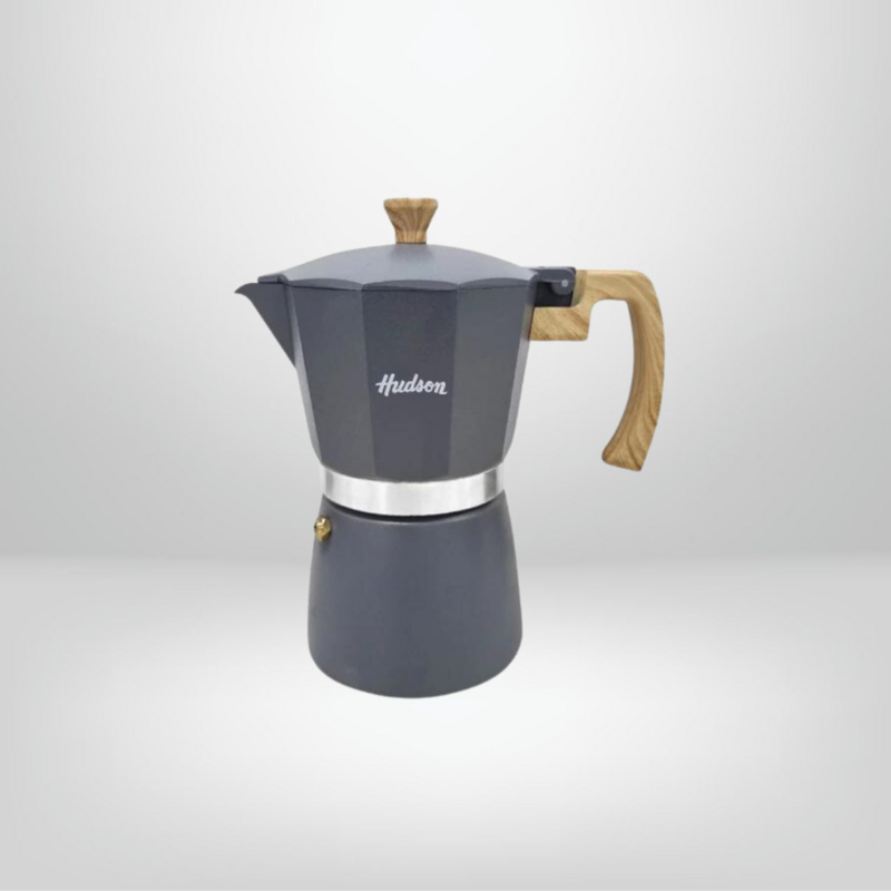 Cafetera Italiana de Aluminio 6 Tazas &quot;Gris&quot; HUDSON