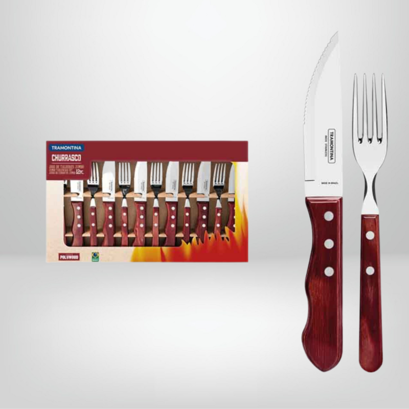 Juego de Cubiertos Polywood Jumbo Rojo 12 Piezas TRAMONTINA