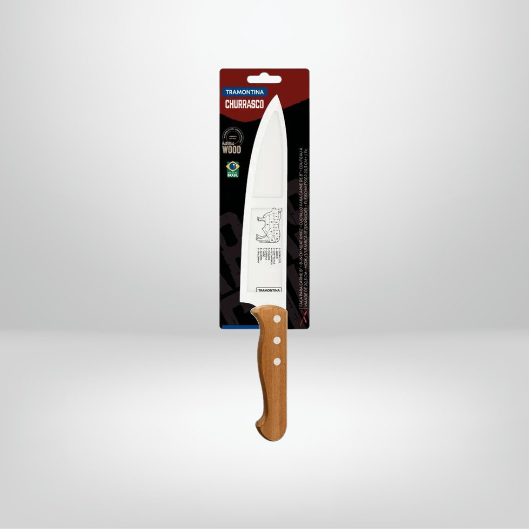 Cuchilla Churrasco 8&quot; c/Mango de Madera TRAMONTINA