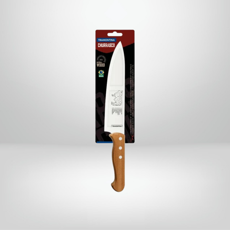 Cuchilla Churrasco 8&quot; c/Mango de Madera TRAMONTINA