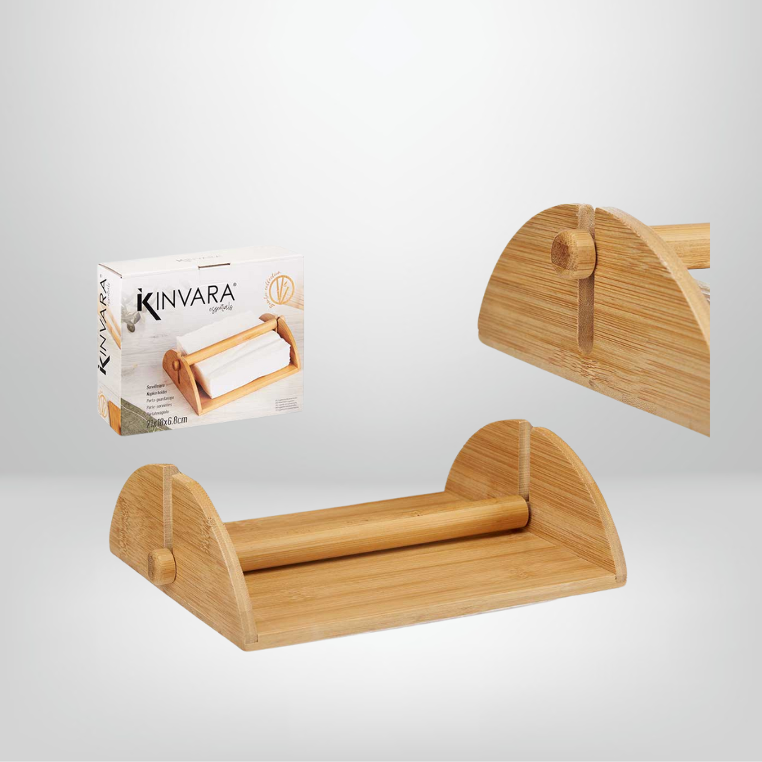 Servilletero de Madera de Bambú KINVARA