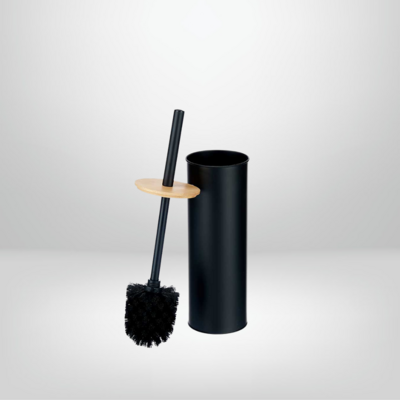Cepillo para Inodoro Negro c/Tapa Bambu