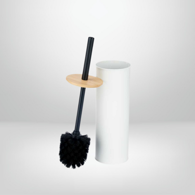 Cepillo para Inodoro Blanco c/Tapa Bambu