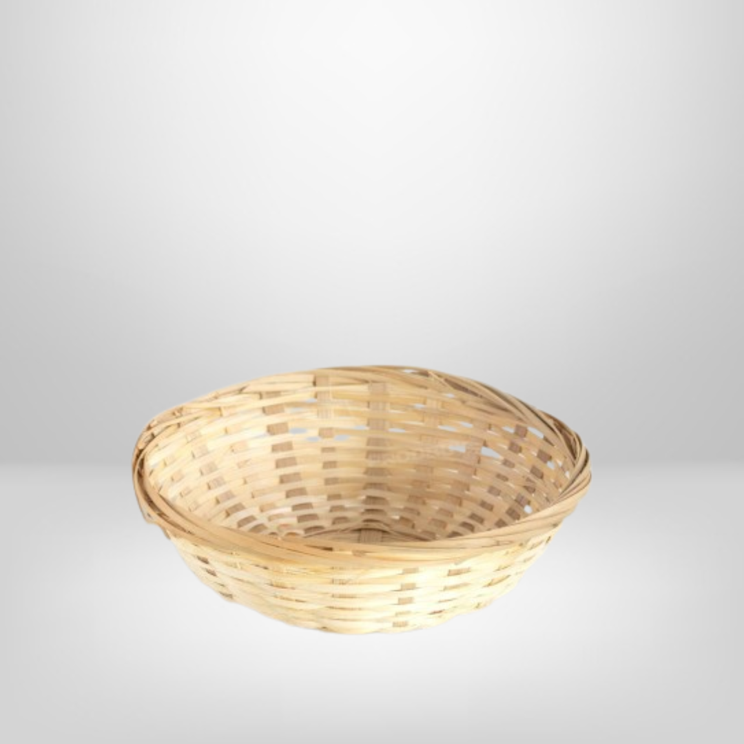 Panera de Fibra Natural Redonda 16x8cm