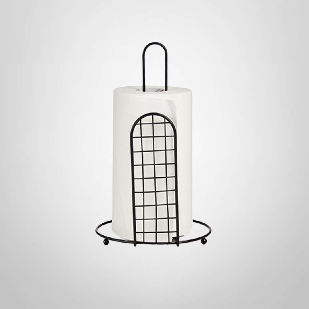 Porta Rollo de Cocina de Metal Negro Mate