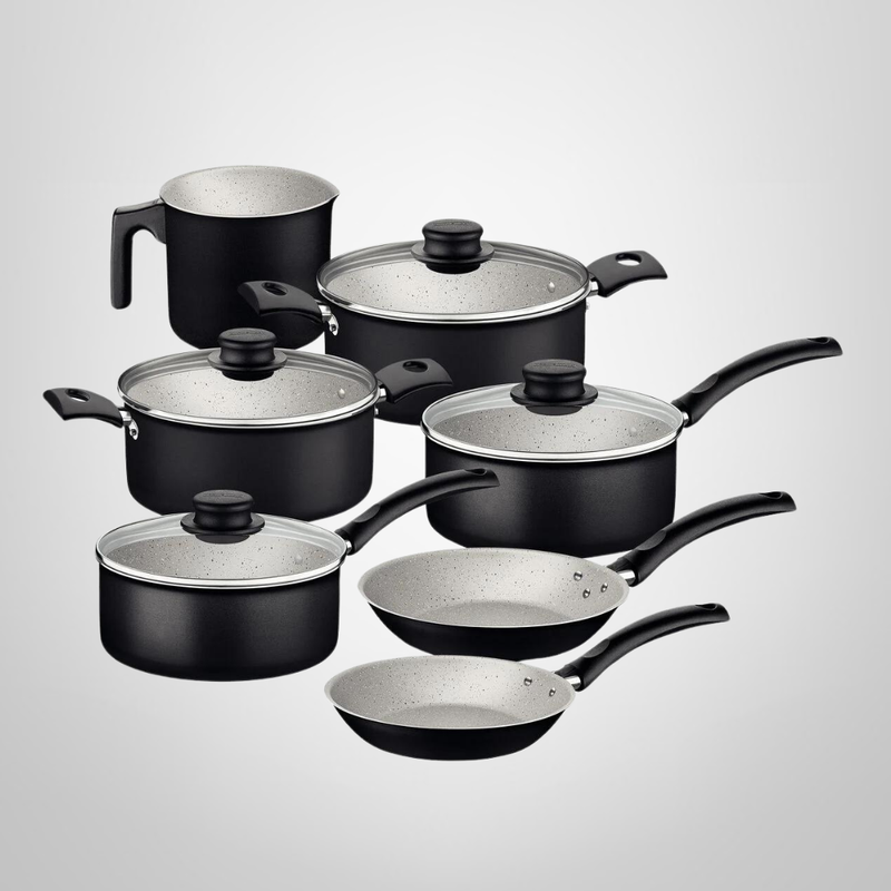 Juego de Ollas de Cocina Antiadherente 11 Piezas Negra &quot;Linz&quot; TRAMONTINA