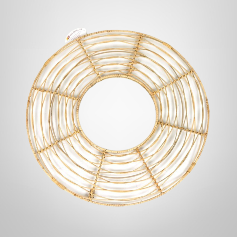 Espejo Redondo Decorativo Rattan 54cm