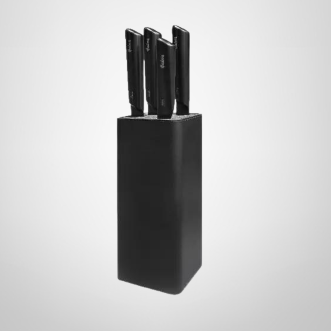 Juego de Cuchillas c/Taco 5 Piezas &quot;Design&quot; Negro  HUDSON