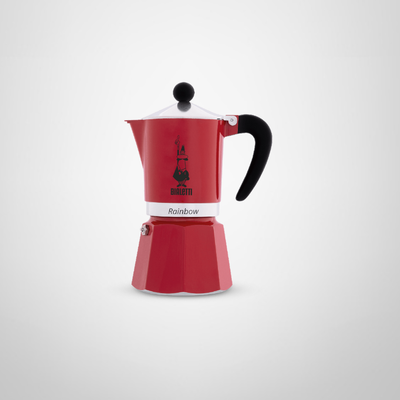 Cafetera Italiana 6 Tazas Rainbow Roja BIALETTI