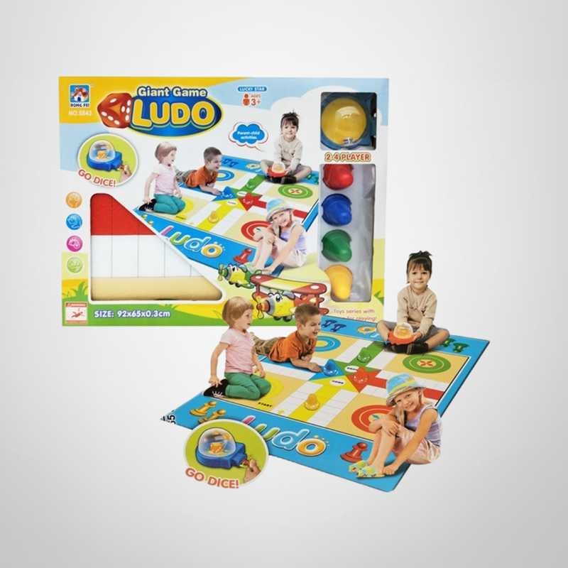 Juego de Mesa Ludo Gigante Alfombra 92x65x0,3cm