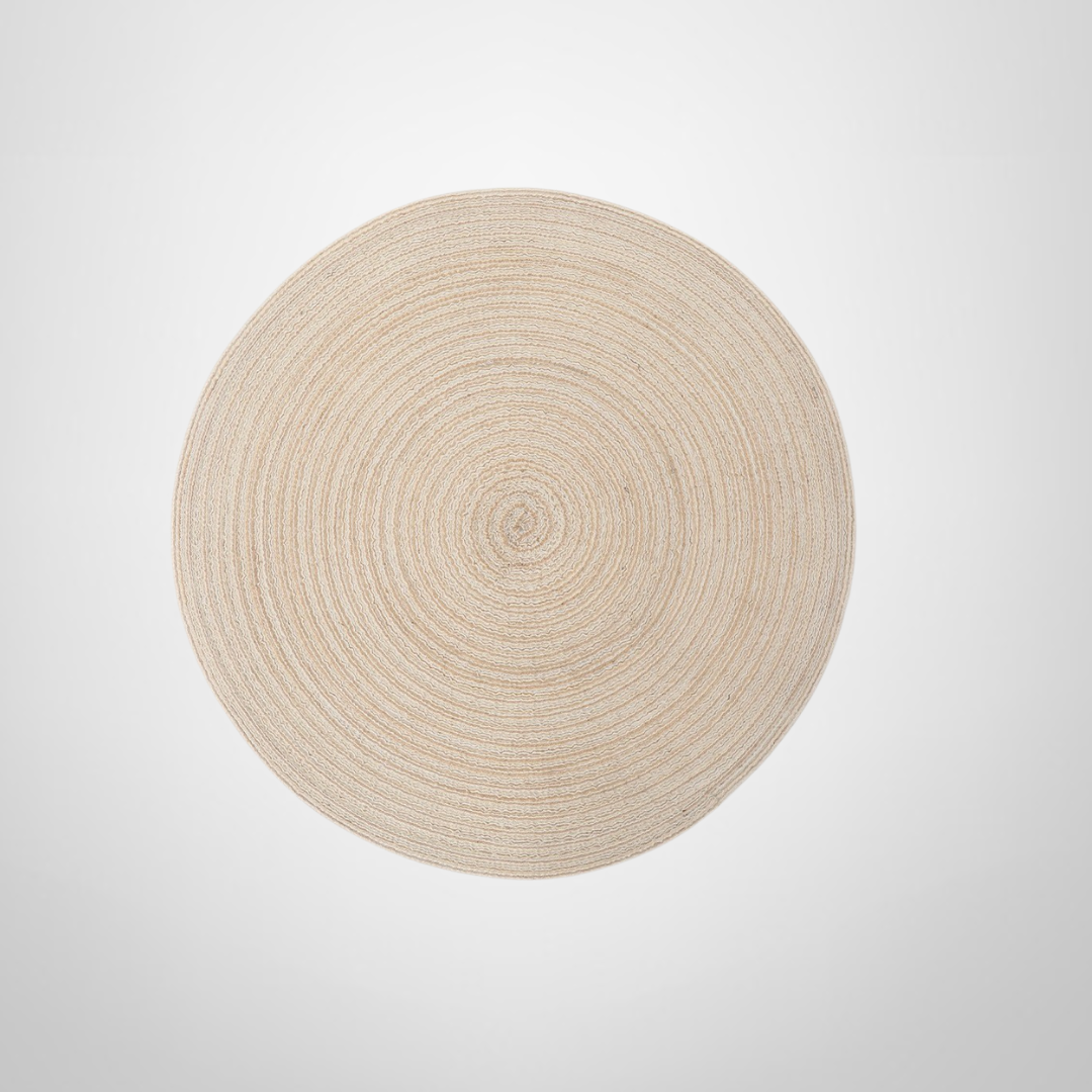 Individual Redondo de Fibra Natural Beige 35cm