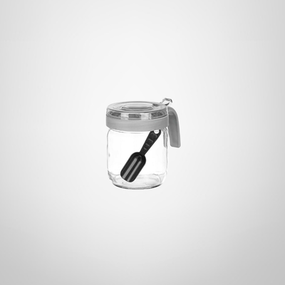 Recipiente Condimentero de Vidrio c/Asa de Plástico 425ml