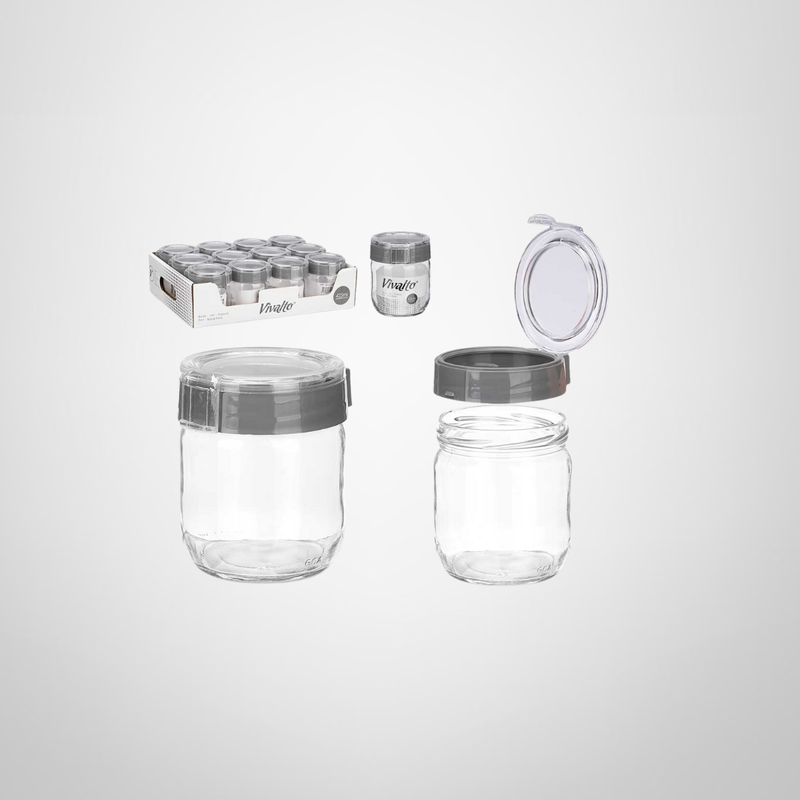Recipiente de Vidrio con Tapa Plástica 425ml