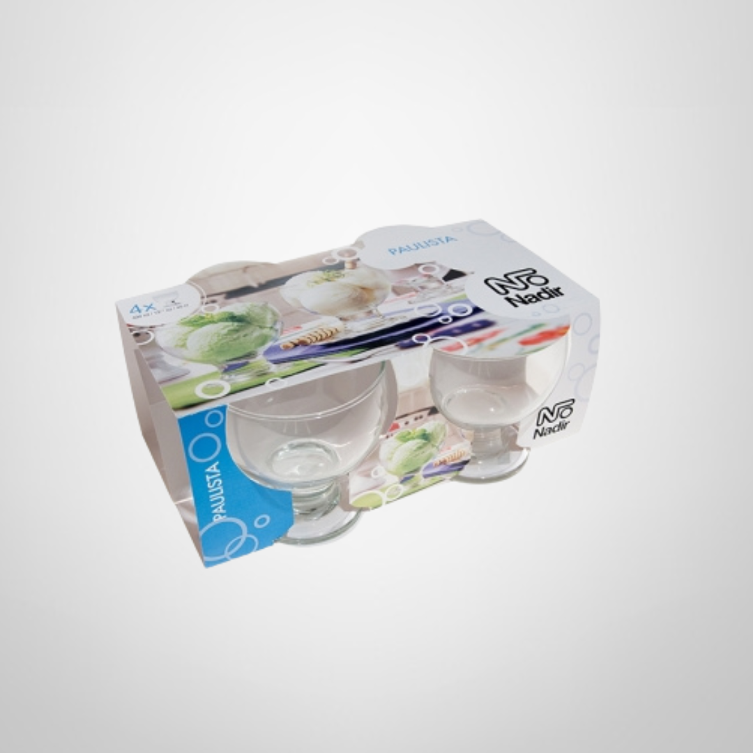 Juego de Copas de Vidrio para Helado x4 400ml NADIR
