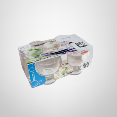 Juego de Copas de Vidrio para Helado x4 400ml NADIR