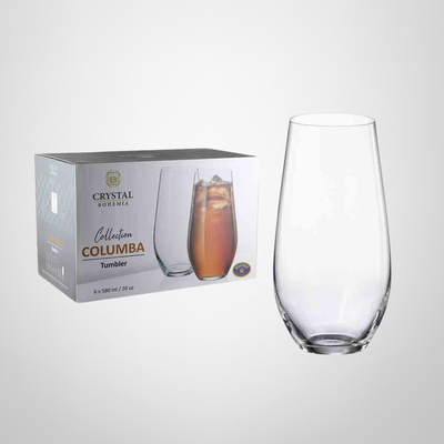 Juego Vasos de Cristal 580ml x6 &quot;Columba&quot; BOHEMIA