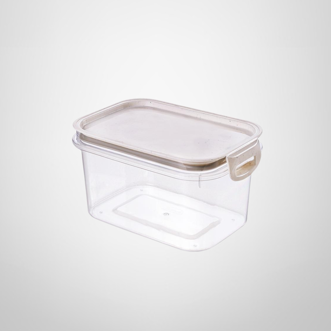 Recipiente Hermético Rectangular 1,2 Litros Blanco Mármol &quot;Traba Mais&quot; PLASUTIL