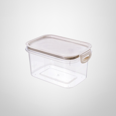 Recipiente Hermético Rectangular 1,2 Litros Blanco Mármol &quot;Traba Mais&quot; PLASUTIL