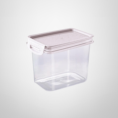 Recipiente Hermético Rectangular 1,8 Litros Blanco Mármol &quot;Traba Mais&quot; PLASUTIL