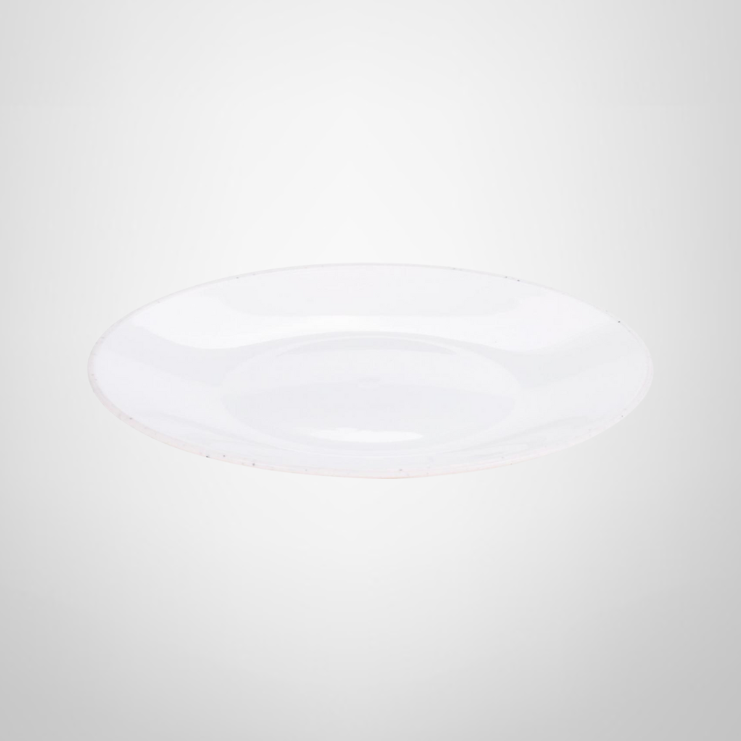 Plato Plástico Llano Blanco Mármol PLASUTIL