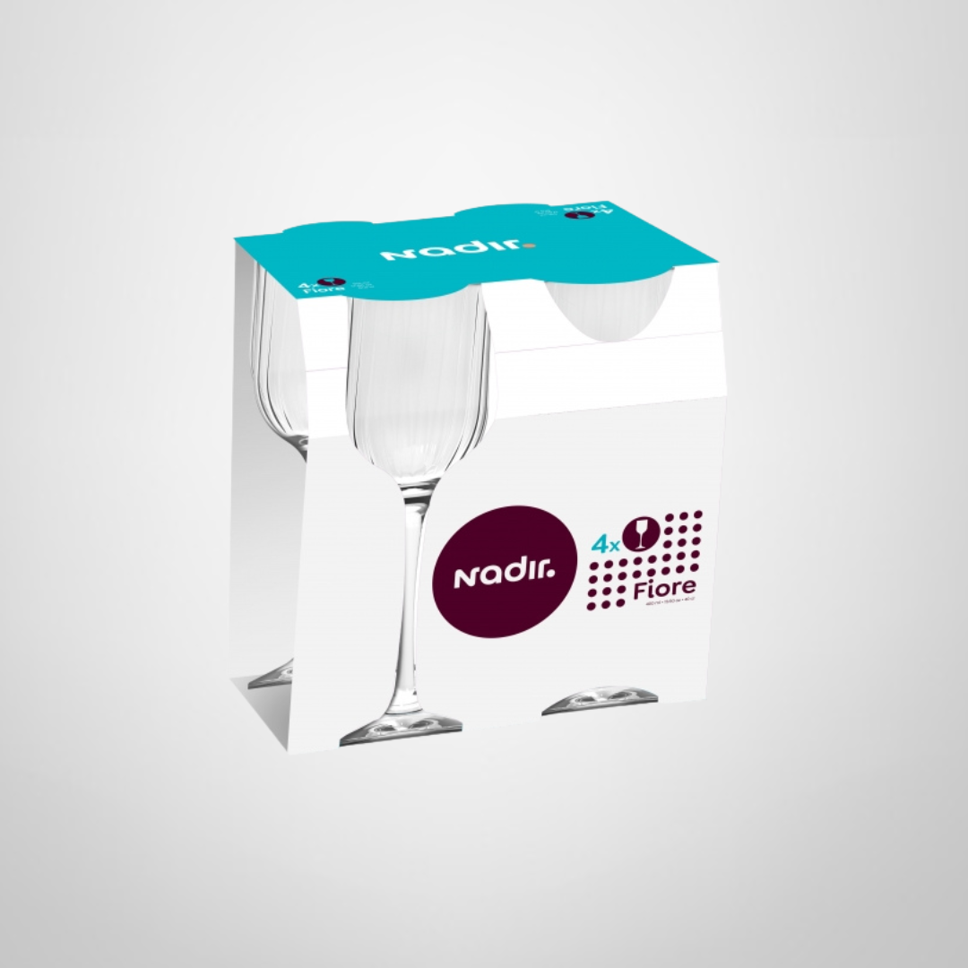 Juego de Copas de Vidrio x4 400ml &quot;Fiore¨NADIR