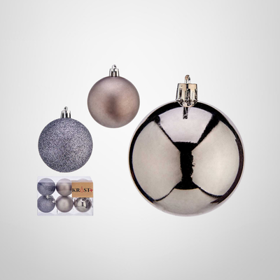 Set de 6 Chirimbolos Navideños Plata de 6cm