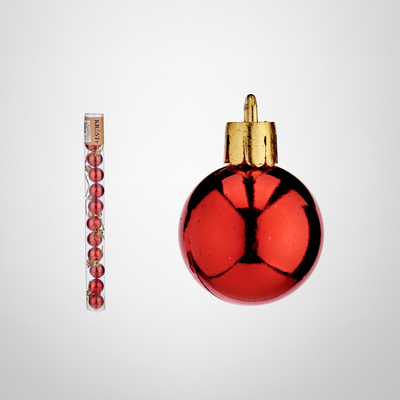 Set de 12 Chirimbolos Navideños Rojos de 3cm