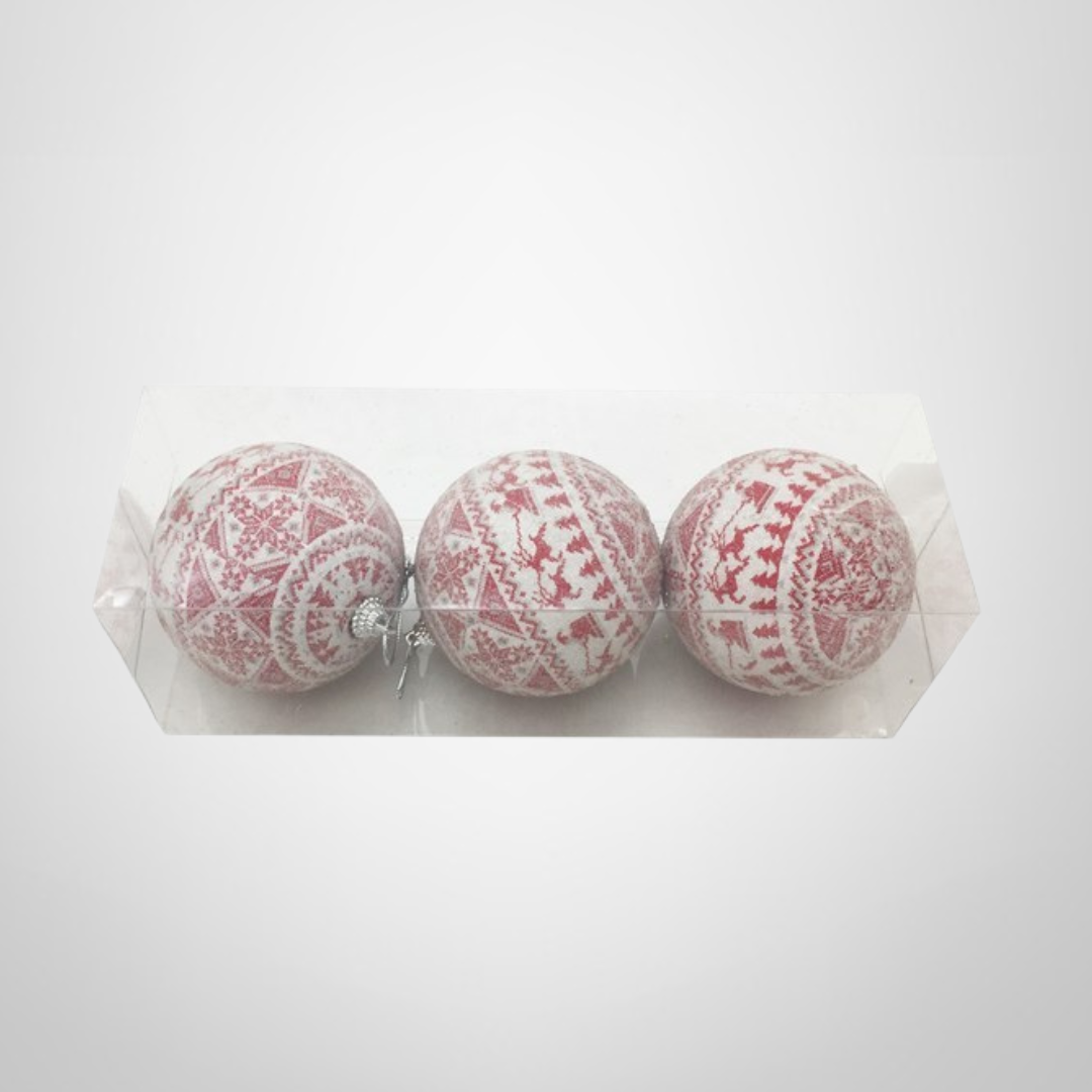 Set 3 Chirimbolos Navideños de 7cm con Diseño