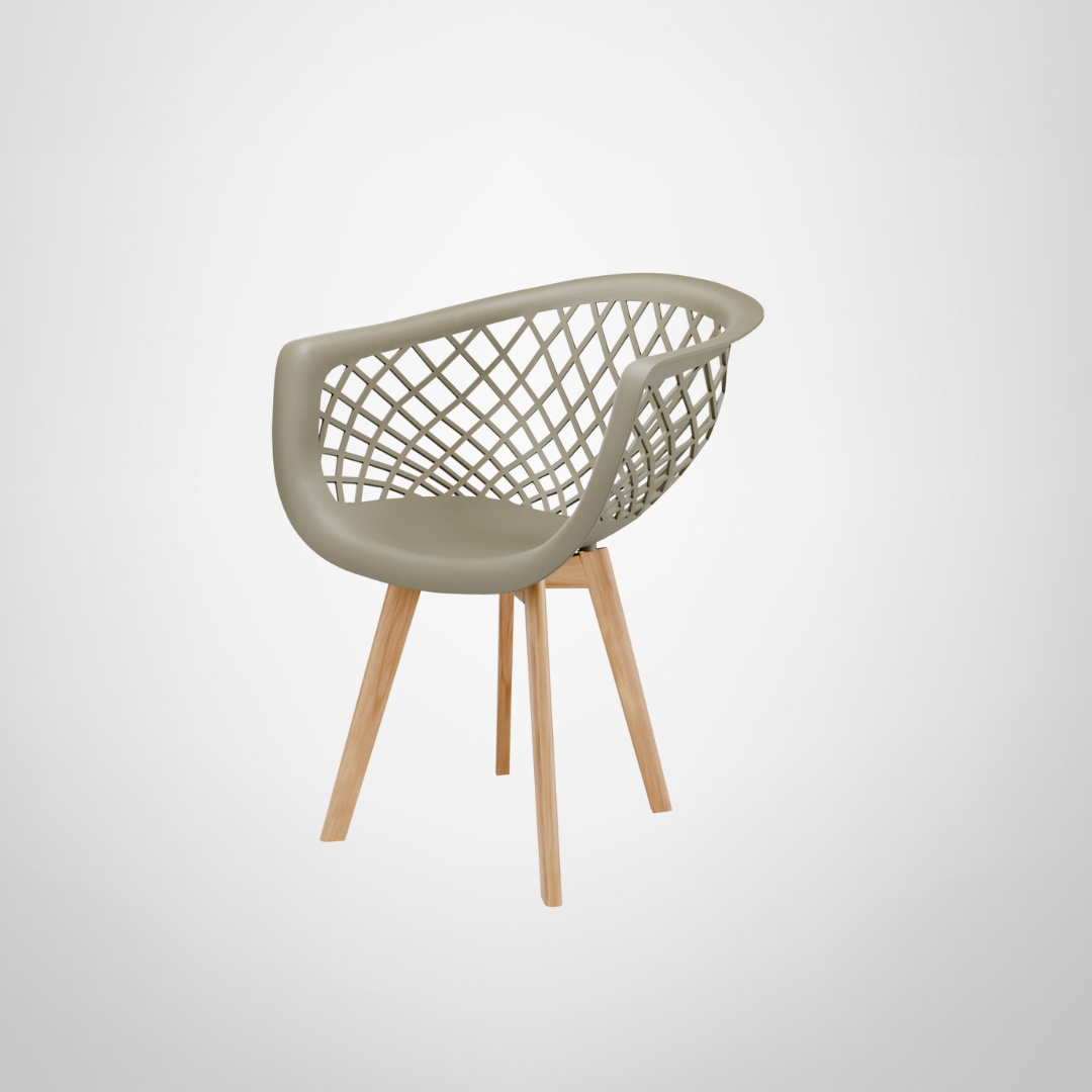 Silla &quot;Web Wood&quot; Beige