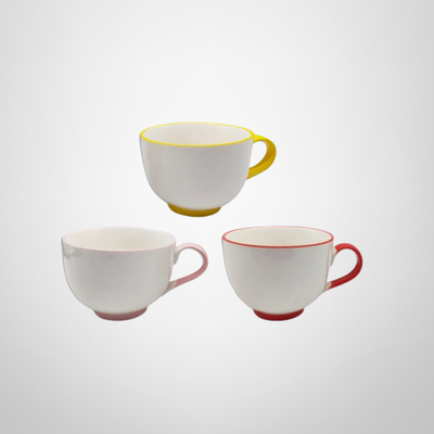 Taza de Cerámica c/Borde de Color 480ml